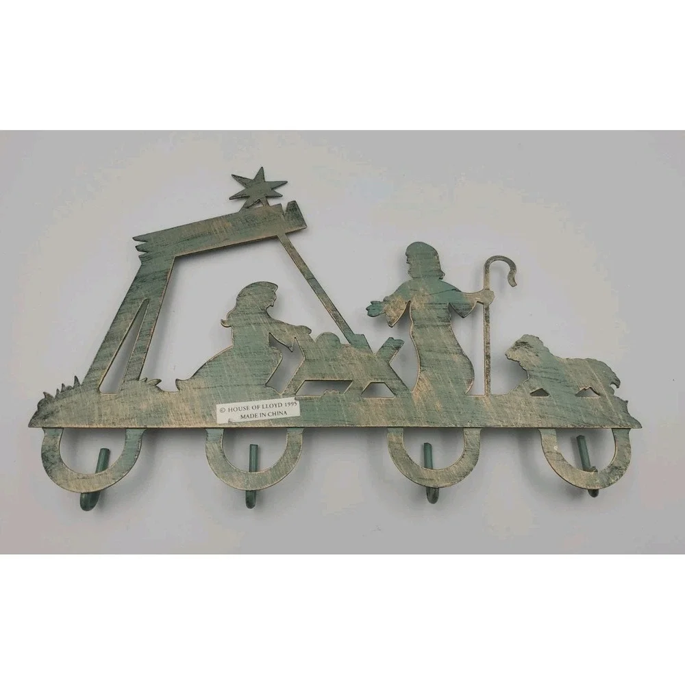 House Of Lloyd Nativity Wall Hooks Faux Patina Metal 11.5